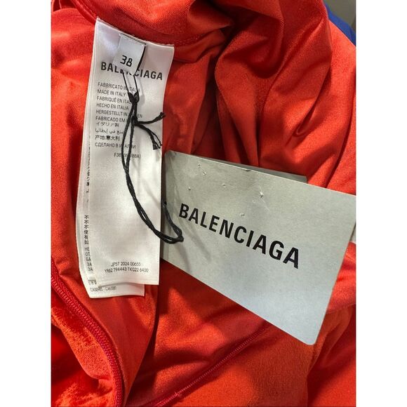 BALENCIAGA One-sleeve asymmetric velvet maxi dress FR38/US6 $2295 - Picture 11 of 12